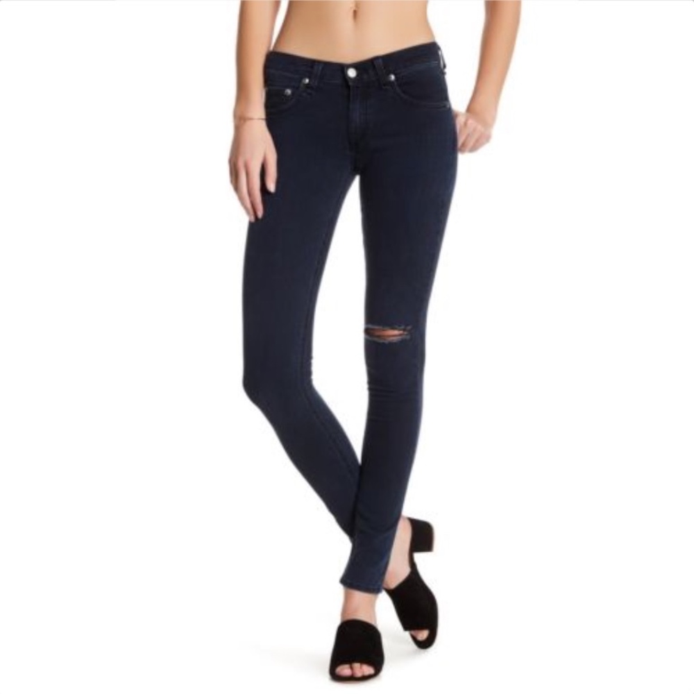 rag & bone Womens Jeans Distressed Skinny Denim Terra Blues Dark Wash 27 4